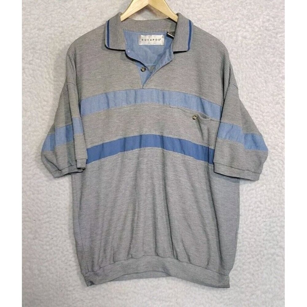 Vintage Hukapoo Polo Shirt Men's L Gray